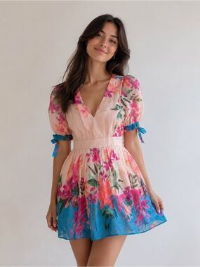 NWT✨L’ATISTE Floral Pastel Dress | Size Large